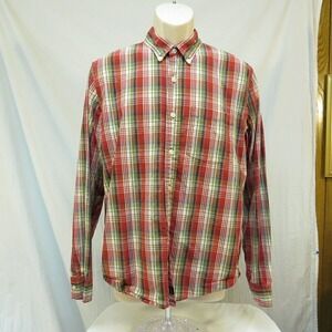 Ambercrombie & Fitch Muscle Shirt Plaid Casual Button Down Collar Size M